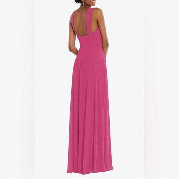 After Six 1558 CONTOURED WIDE STRAP SWEETHEART MAXI DRESS IN TEA ROSE - Picture 3 of 8